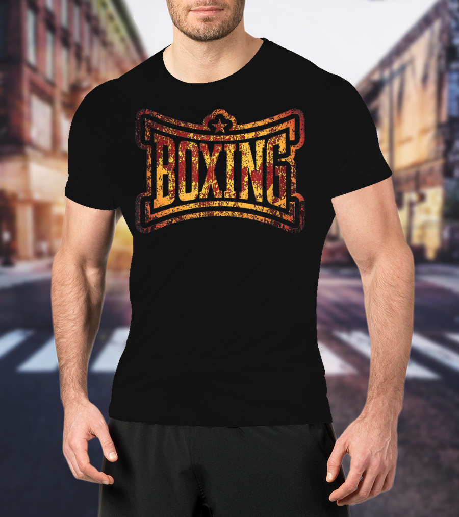 Boxing Rust Vintage Classic Boxer Retro Distressed Print T-Shirt