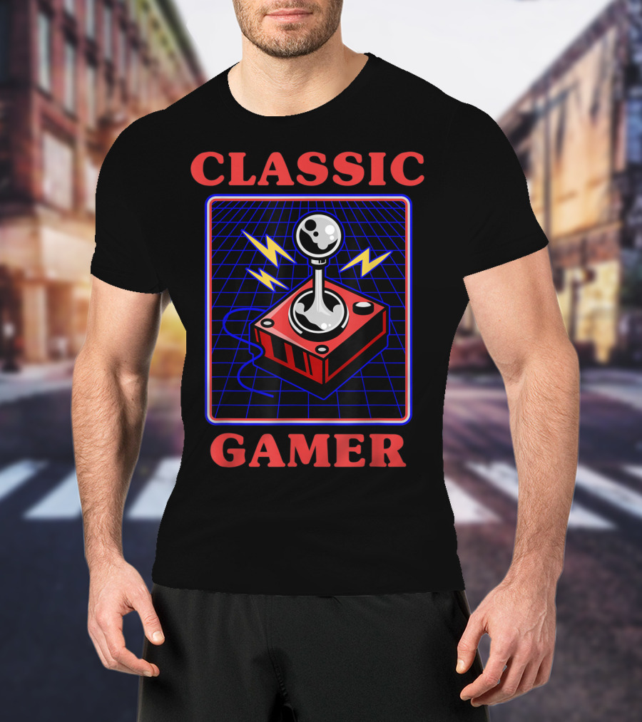 Classic Gamer Retro Joystick Electric Vibes T-Shirt