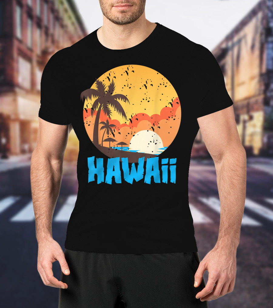 Hawaii Sunset Palm Beach T-Shirt