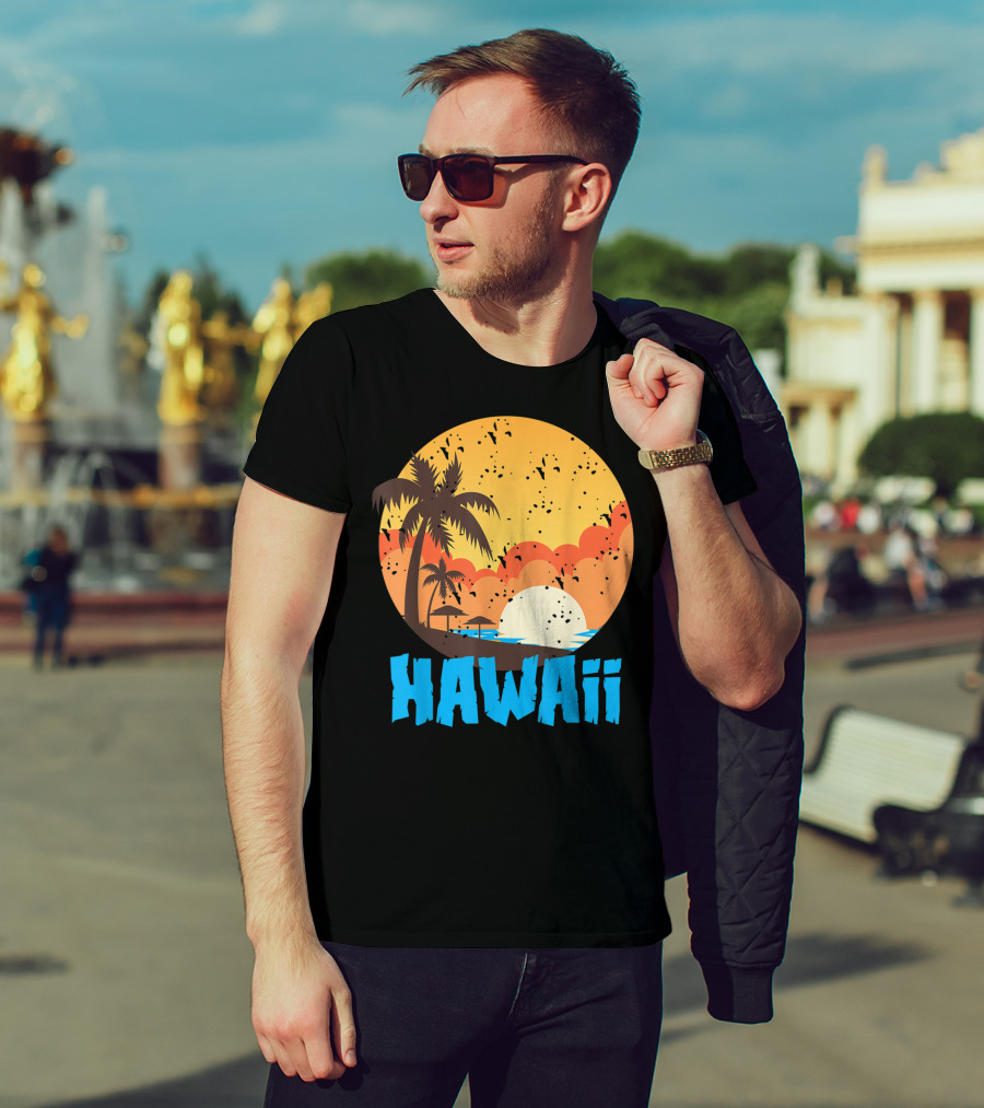 Hawaii Sunset Palm Beach T-Shirt