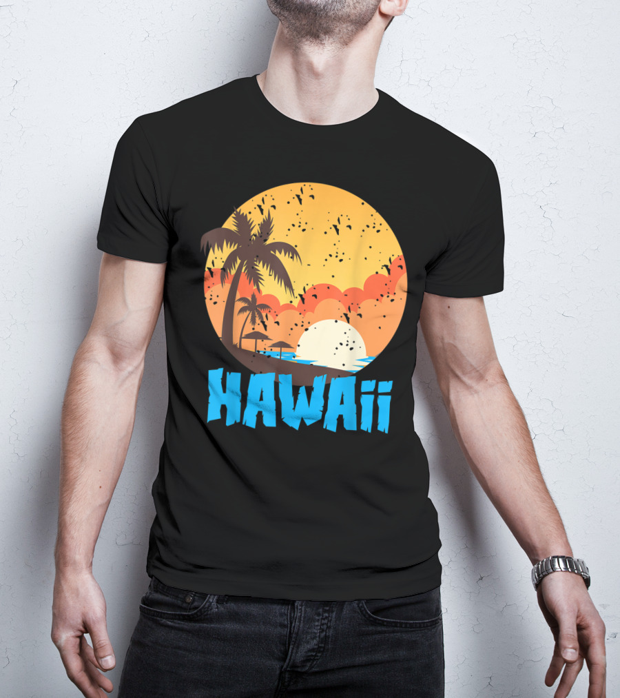 Hawaii Sunset Palm Beach T-Shirt