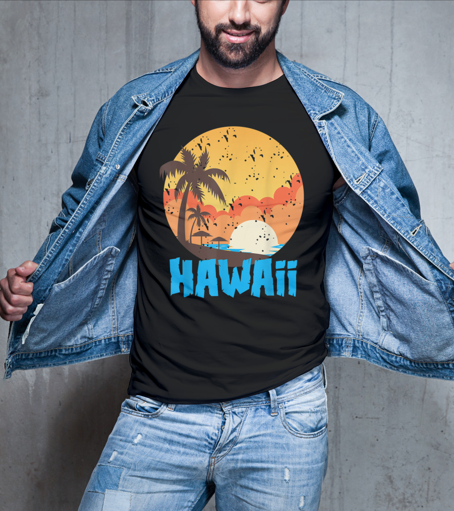 Hawaii Sunset Palm Beach T-Shirt