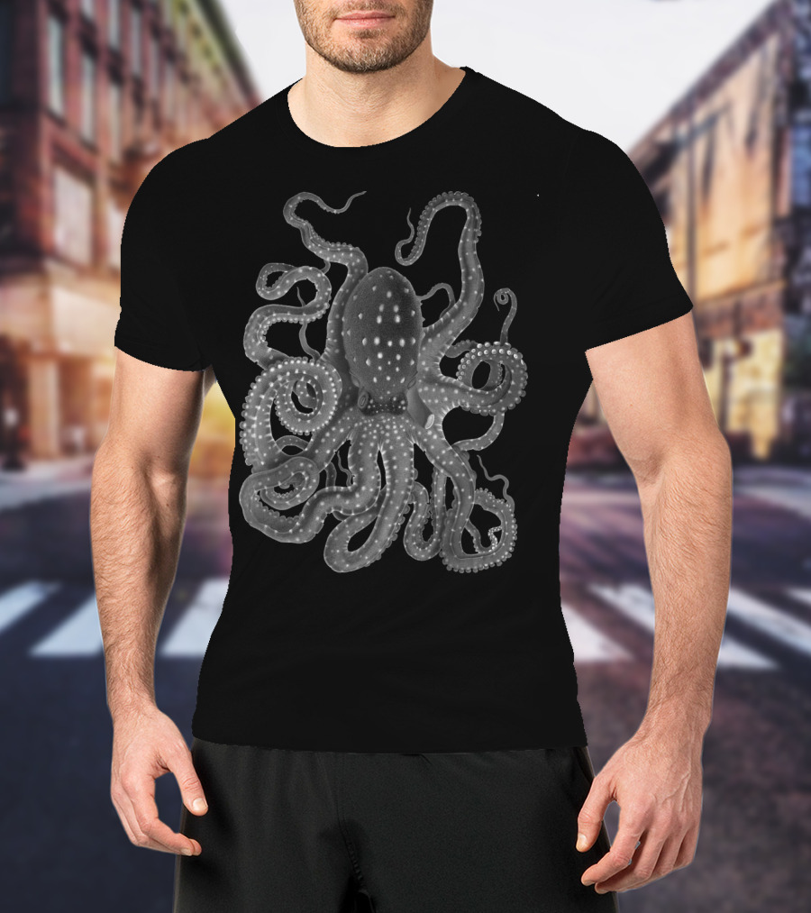 Kraken Black Octopus Squid T-Shirt