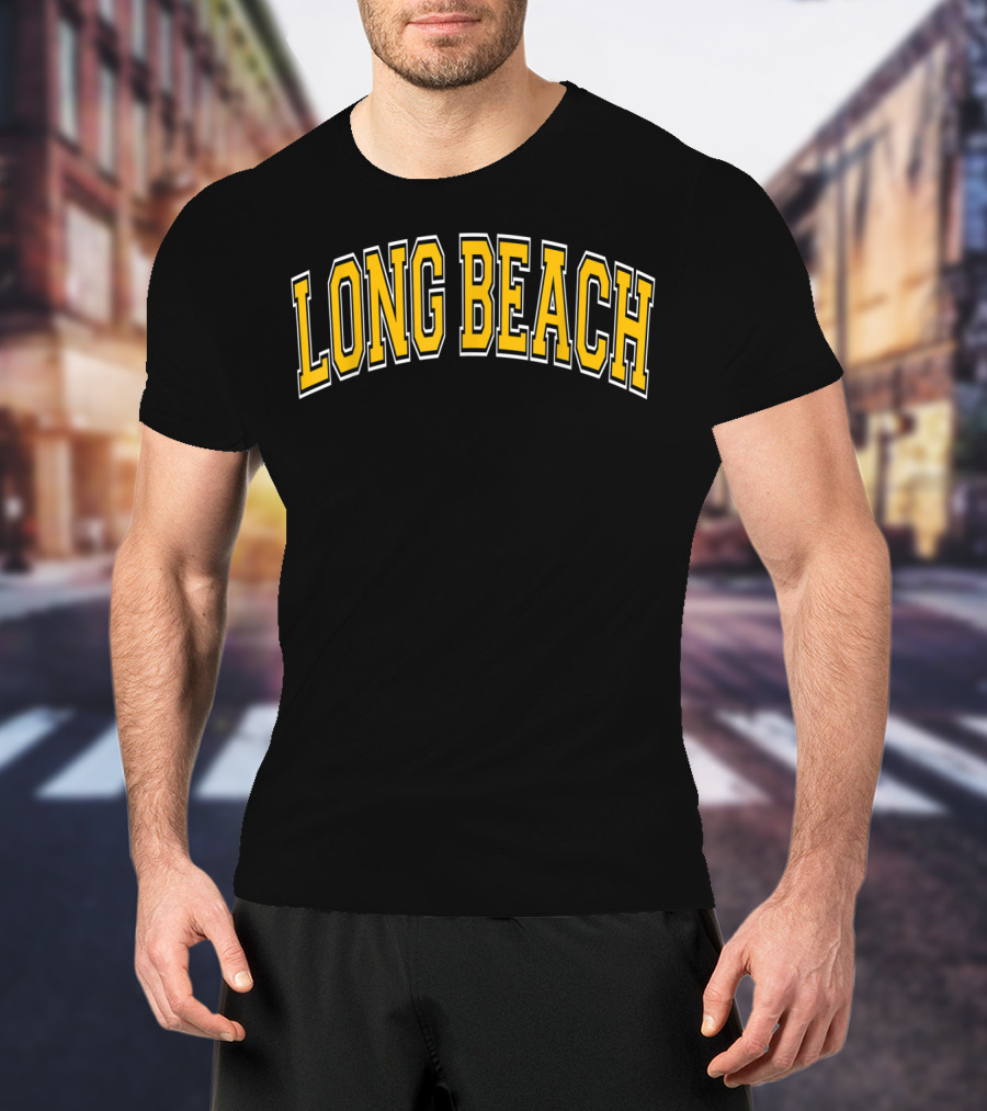 Long Beach Varsity Amber Text Arch T-Shirt