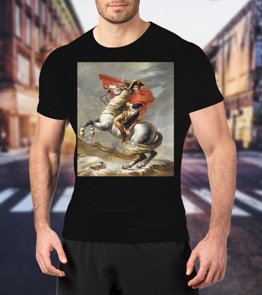 Napoleon Bonaparte Crossing The Alps Iconic Equestrian T-Shirt