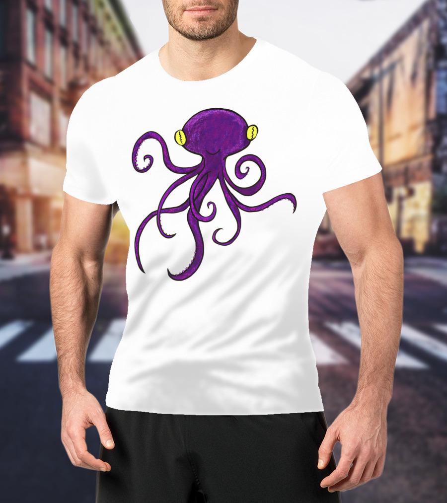 Purple Octopus Whimsical T-Shirt