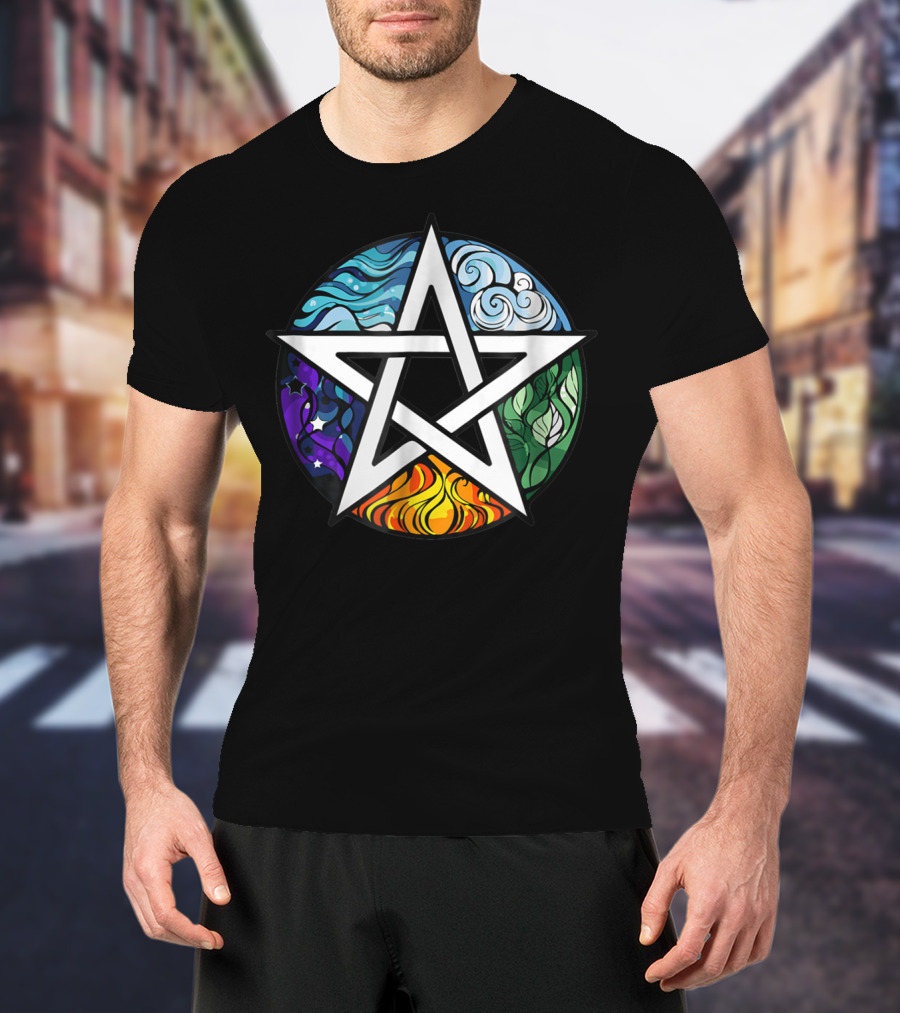 Pagan Witch Pentacle Elements Mens Womens T-Shirt