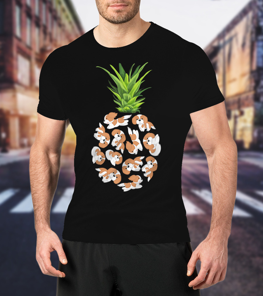 Pineapple Cavalier King Charles Spaniel Summer Pups T-Shirt