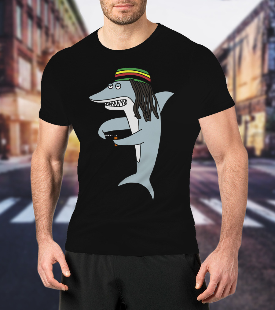 Reggae Shark Dreadlock Rastafarian T-Shirt