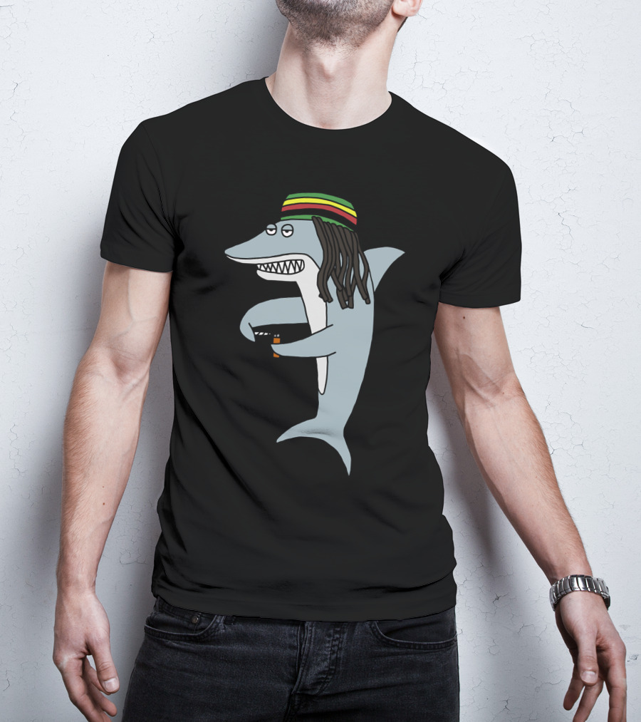 Reggae Shark Dreadlock Rastafarian T-Shirt