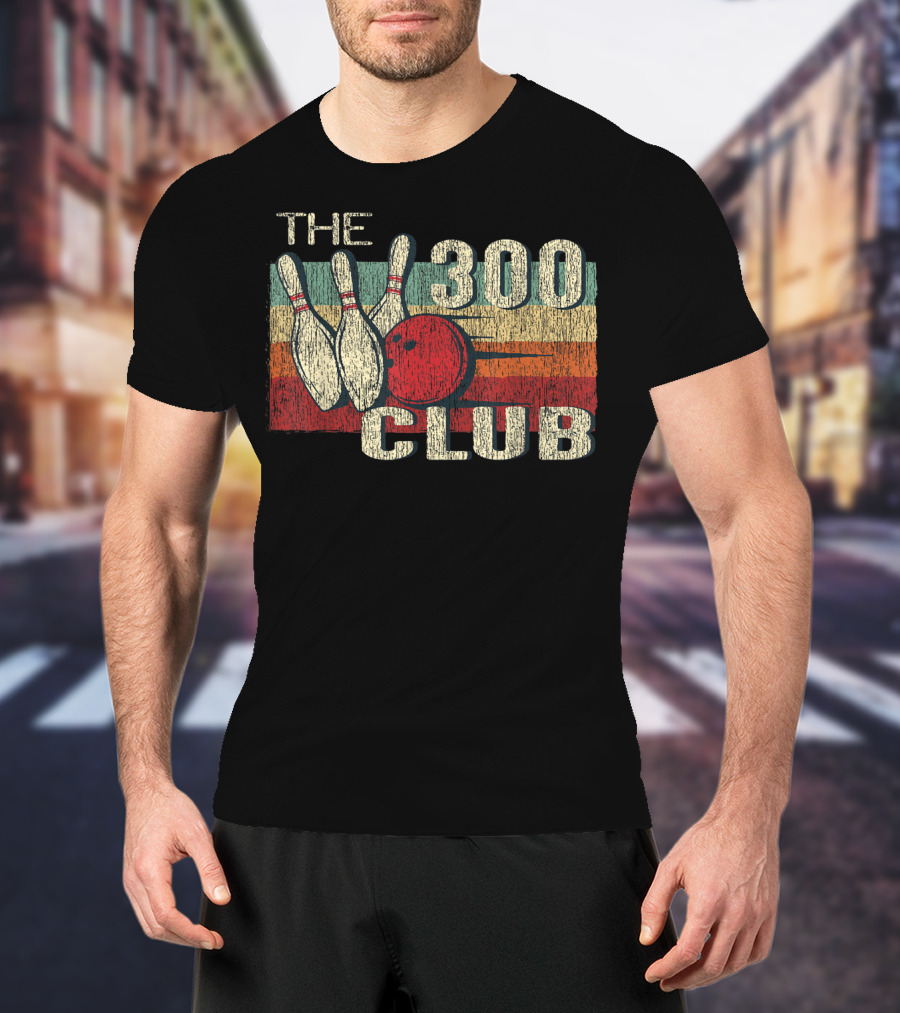 The 300 Club Perfect Bowling Game Retro T-Shirt