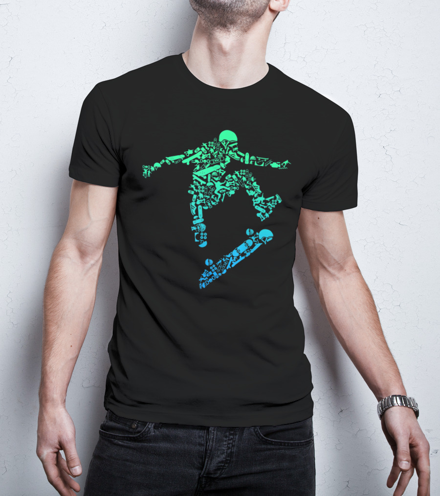 Skater Skateboarding Gear Helmet Skateboard Tricks Iconic T-Shirt