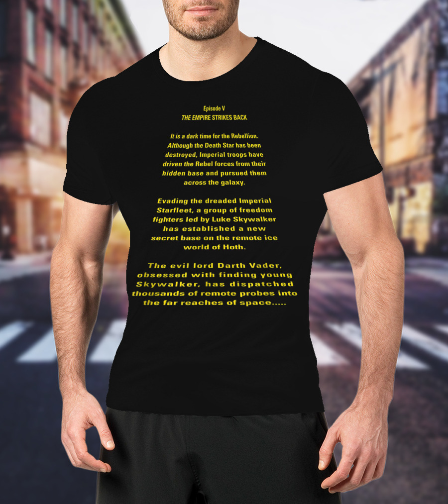 Episode V The Empire Strikes Back Opening Crawl Rebellion Darth Vader Hoth T-Shirt