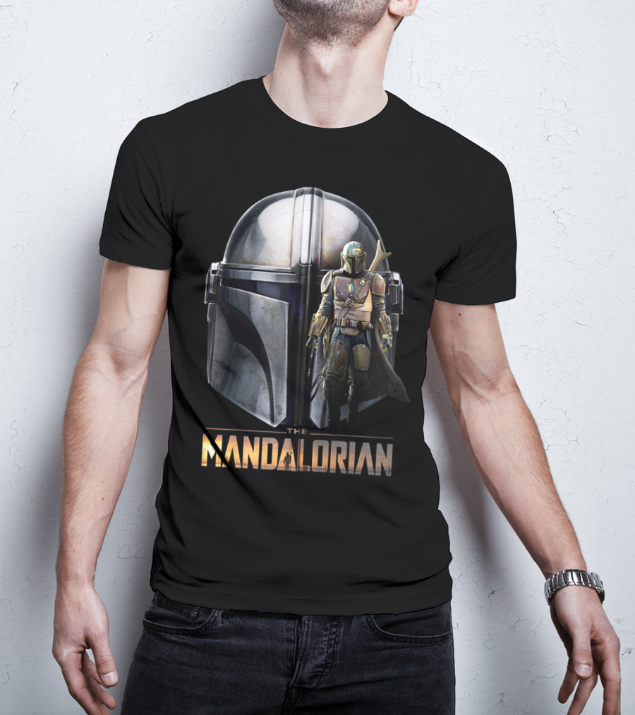 Star Wars The Mandalorian Helmet And Bounty Hunter Armor T-Shirt