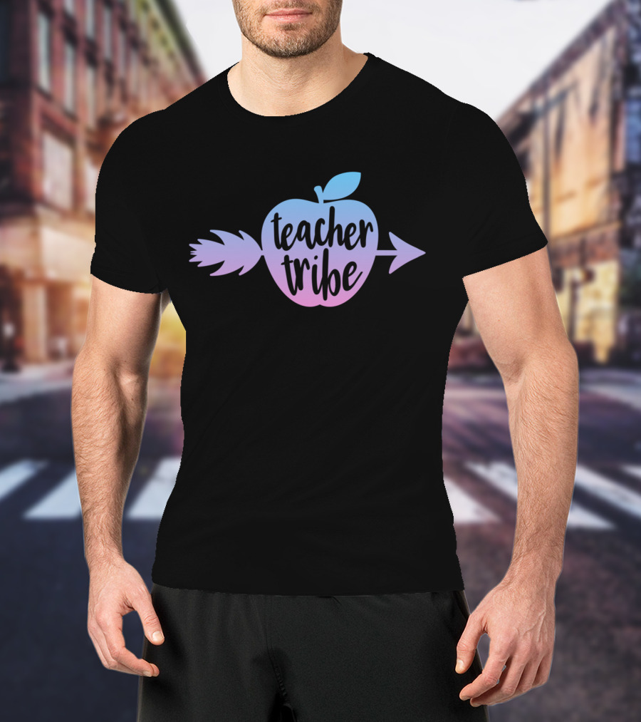 Teacher Tribe Arrow Apple Elementary Educator T-Shirt