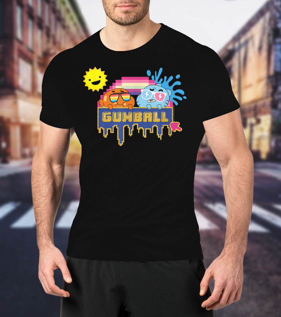 The Amazing World Of Gumball Sunshine Retro Pixel Art Gumball Characters T-Shirt