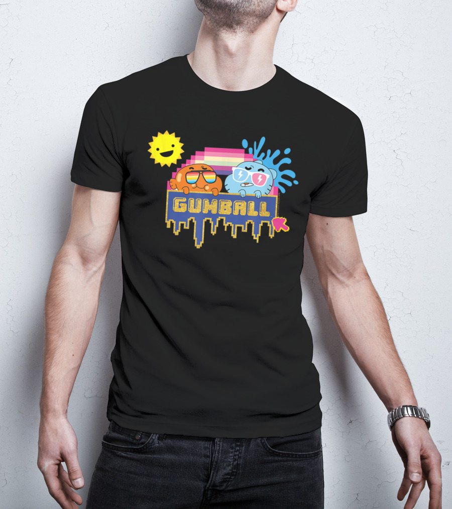 The Amazing World Of Gumball Sunshine Retro Pixel Art Gumball Characters T-Shirt