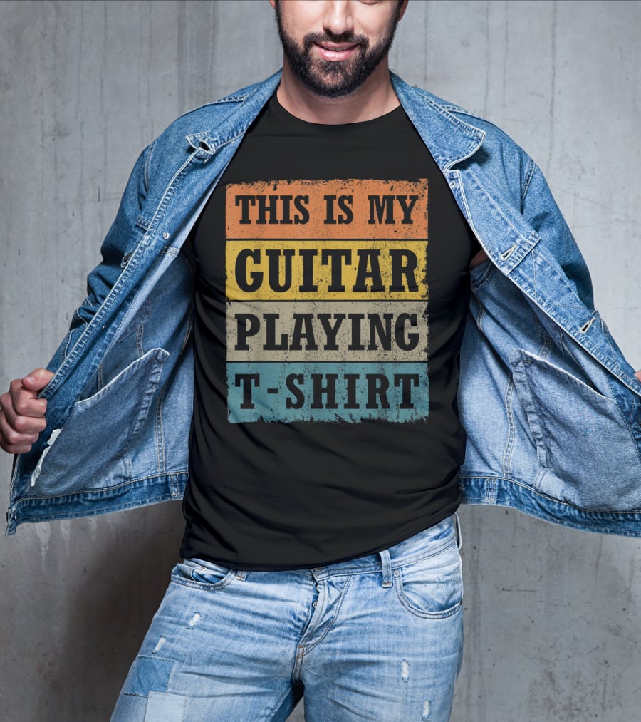This Is My Guitar Playing T-Shirt Vintage Music T-Shirt