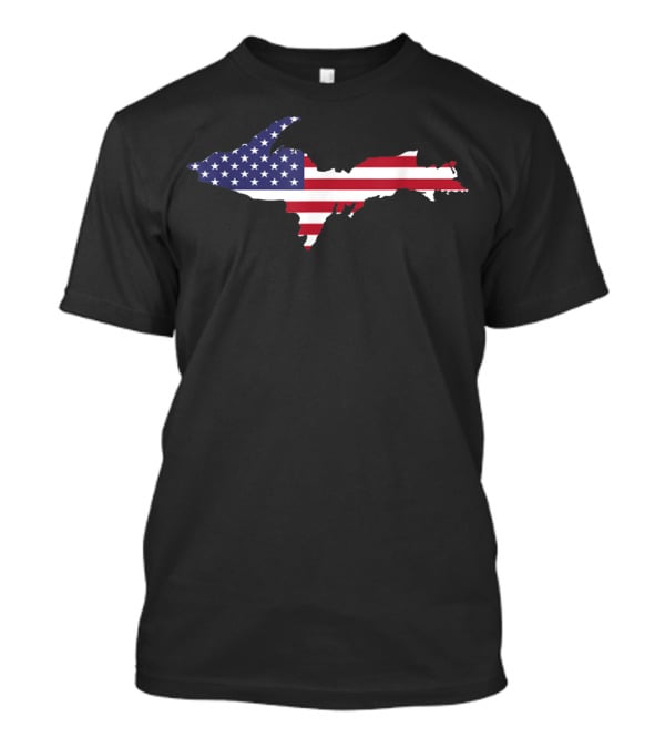 Upper Peninsula Michigan USA Map With American Flag T-Shirt