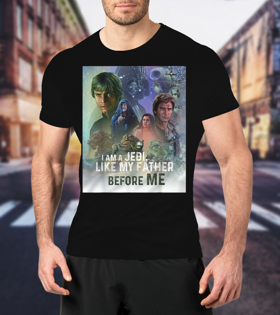 I Am A Jedi Like My Father Before Me Star Wars Celebration Return Of The Jedi Mural T-Shirt
