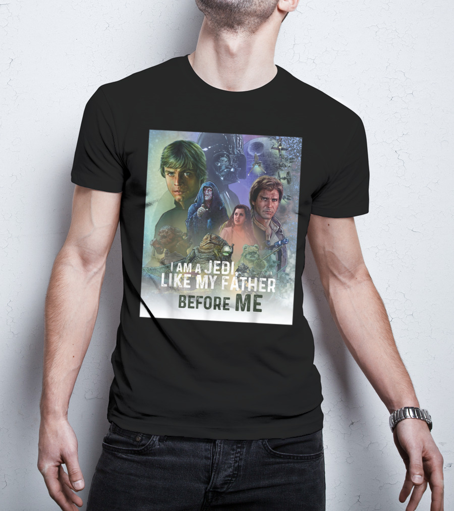 I Am A Jedi Like My Father Before Me Star Wars Celebration Return Of The Jedi Mural T-Shirt
