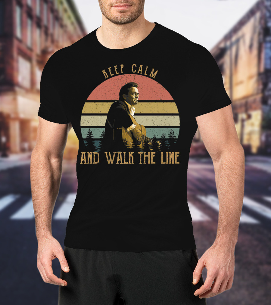 Keep Calm And Walk The Line Vintage Johnny Cash T-Shirt