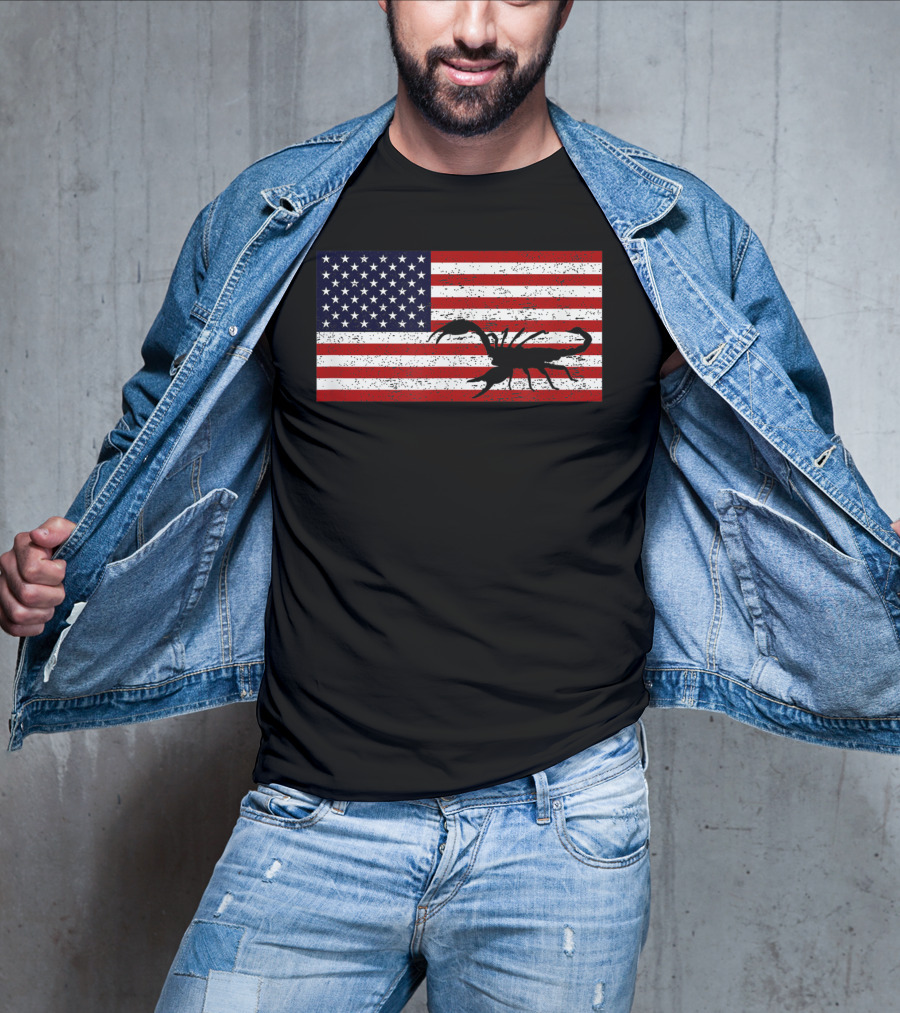 Vintage Distressed American Flag Scorpion T-Shirt