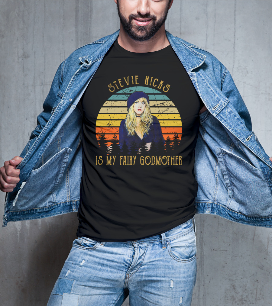 Stevie Nicks Is My Fairy Godmother Vintage Retro Sunset T-Shirt