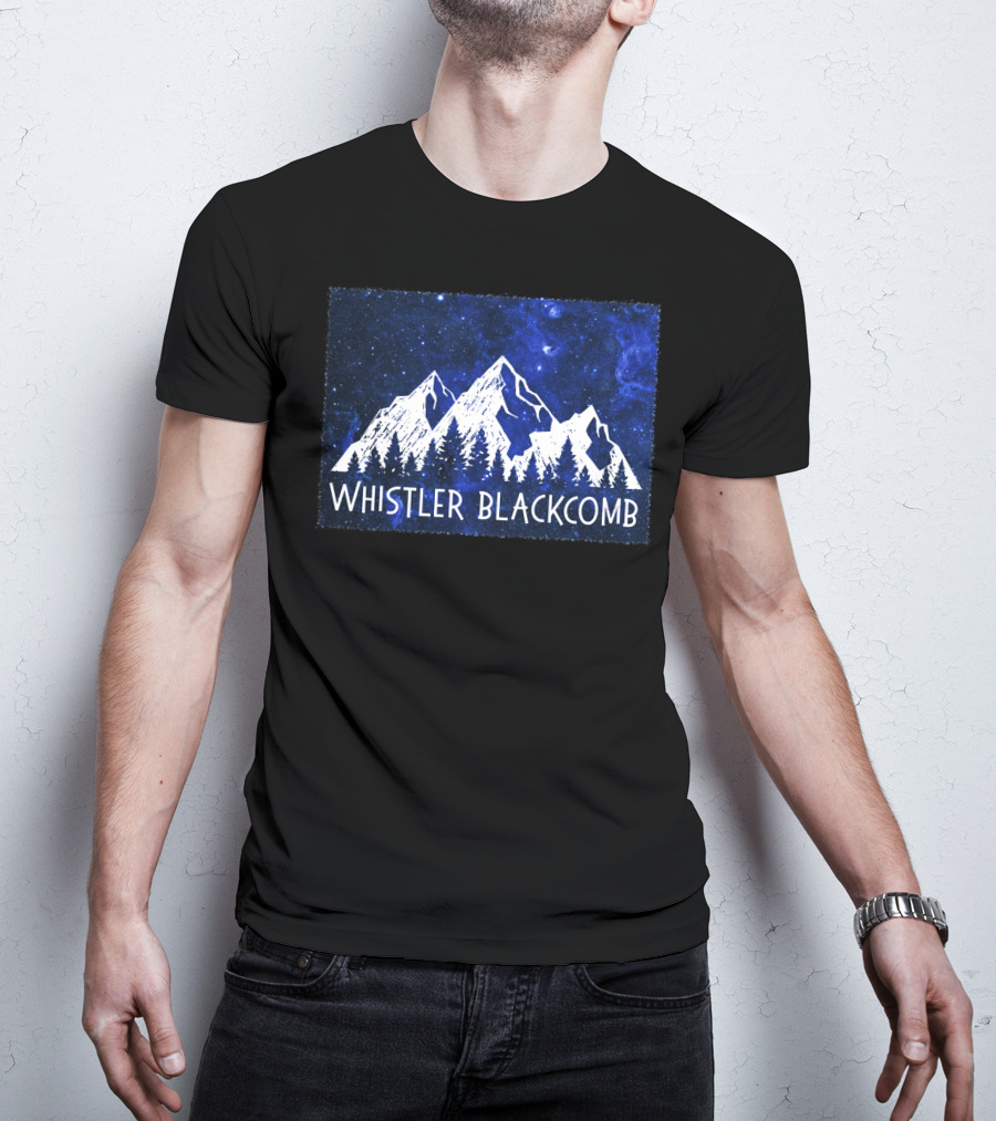 Whistler Blackcomb Mountain Scenic Starry Sky Forest T-Shirt