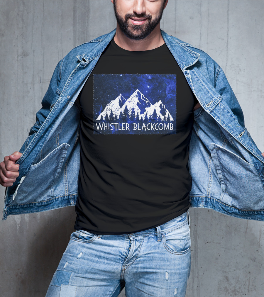 Whistler Blackcomb Mountain Scenic Starry Sky Forest T-Shirt