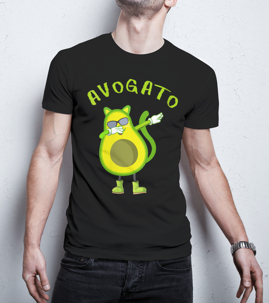 Avogato Cool Avocado Cat Dabbing T-Shirt