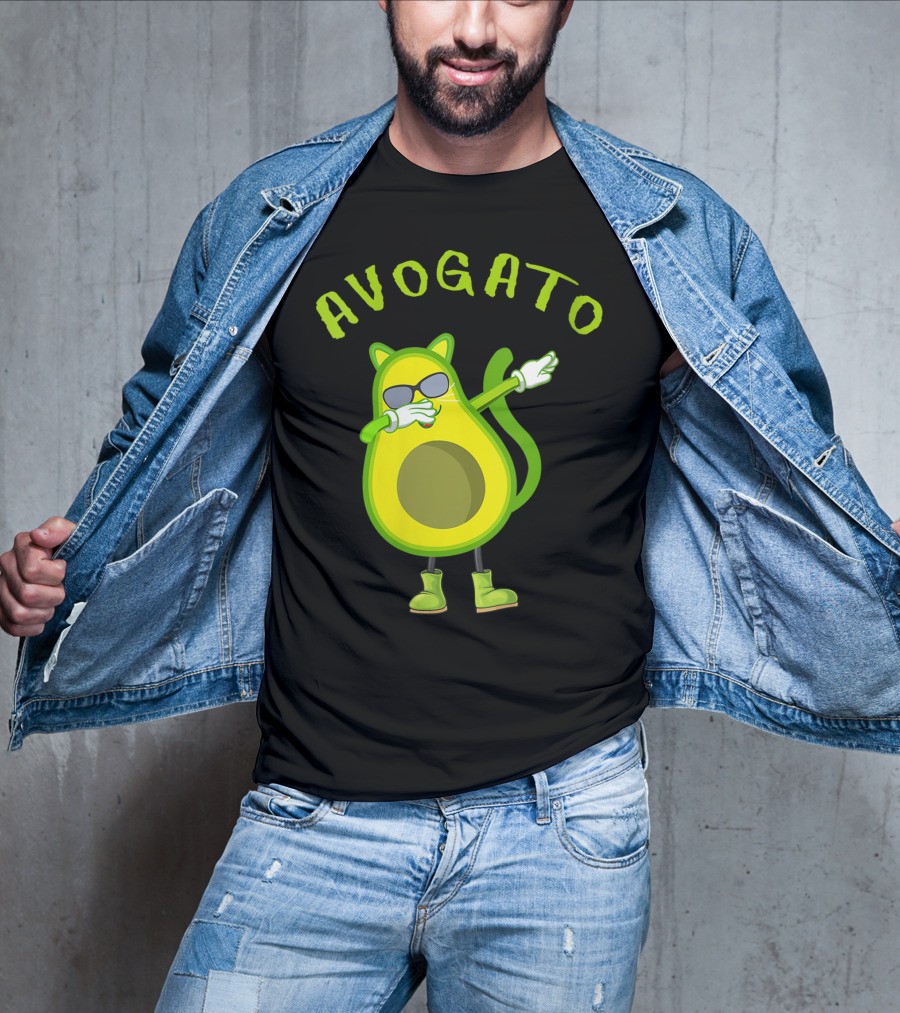 Avogato Cool Avocado Cat Dabbing T-Shirt