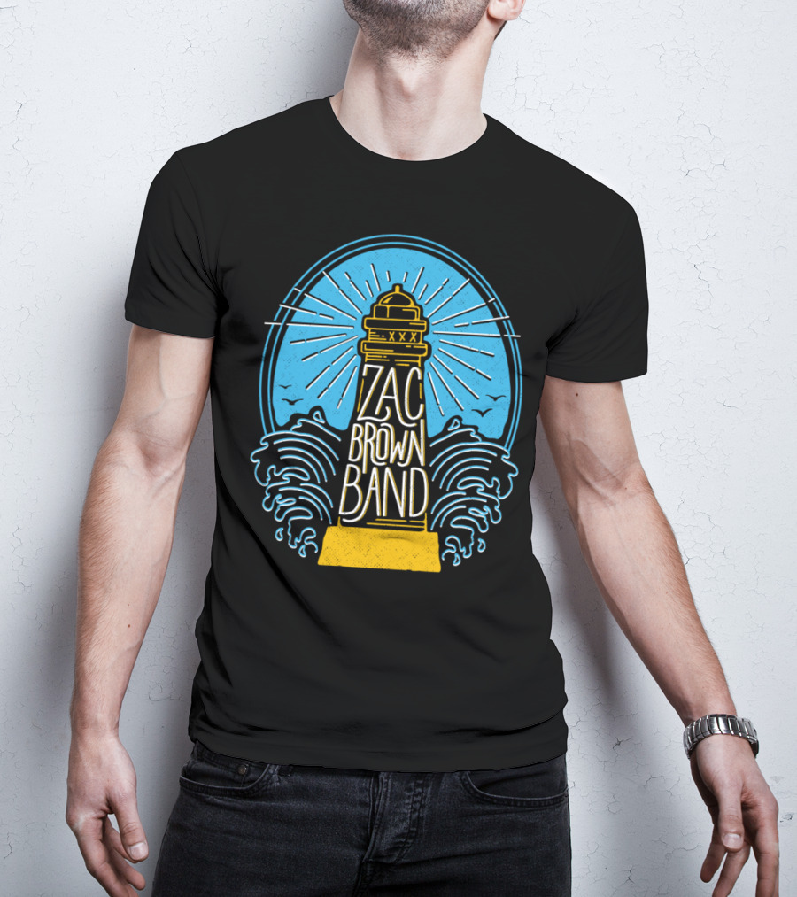 Zac Brown Band Lighthouse With Waves And Birds T-Shirt