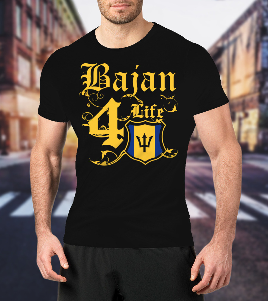 Bajan 4 Life Barbados Flag T-Shirt