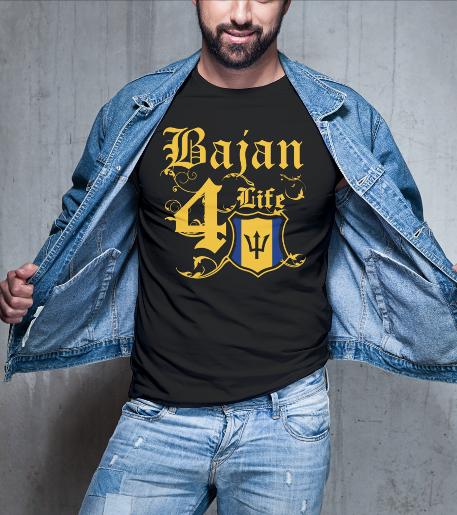 Bajan 4 Life Barbados Flag T-Shirt