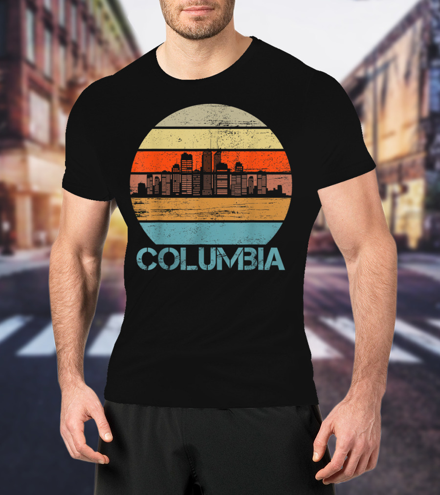 Columbia City Retro Vintage Skyline T-Shirt