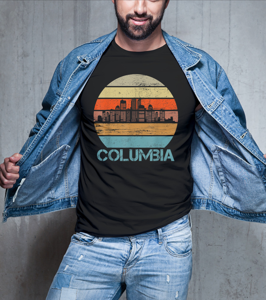 Columbia City Retro Vintage Skyline T-Shirt