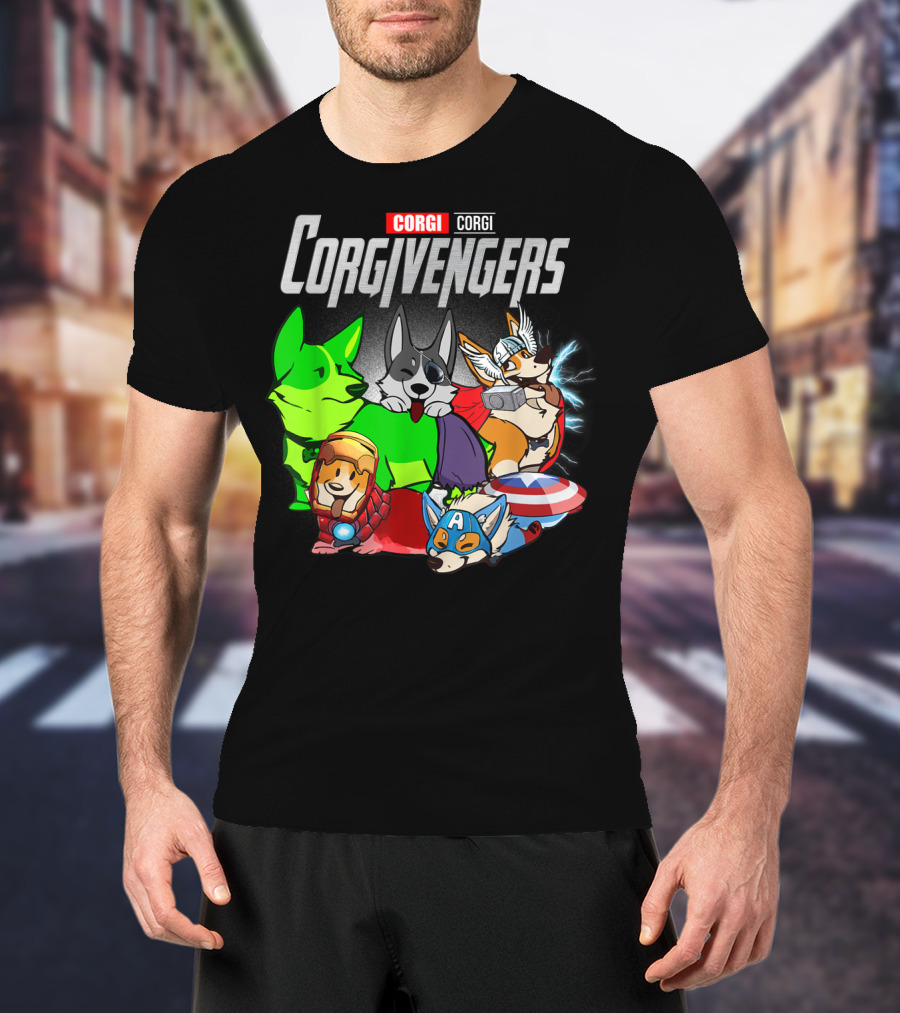 Corgivengers Corgi Avengers Funny Dog Parody Hero Team T-Shirt