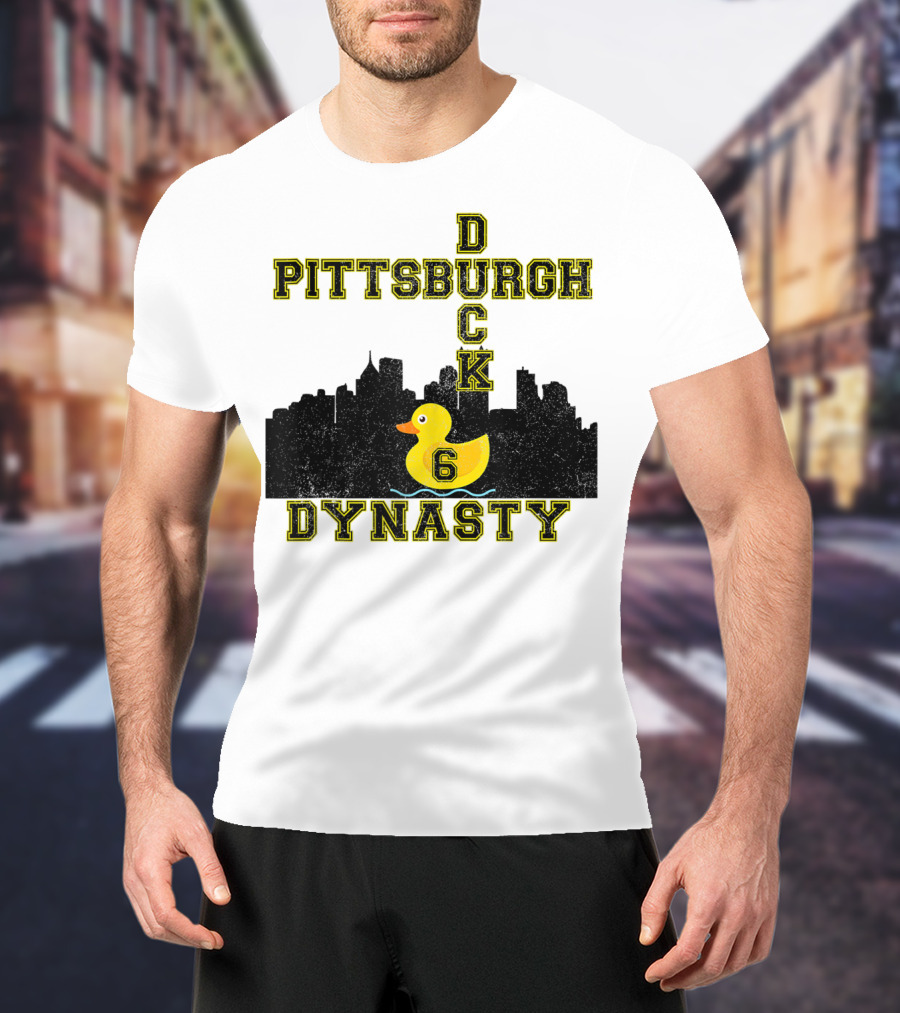 Pittsburgh Duck 6 Dynasty Football Skyline T-Shirt