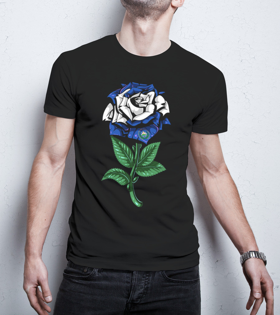 El Salvador Flag Rose Salvadoran T-Shirt