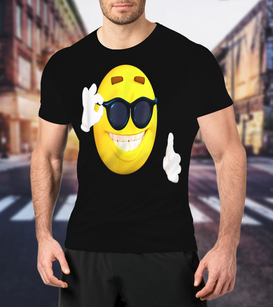 Emoji Thumbs Up Shades Happy Face Yellow Okay Sign T-Shirt