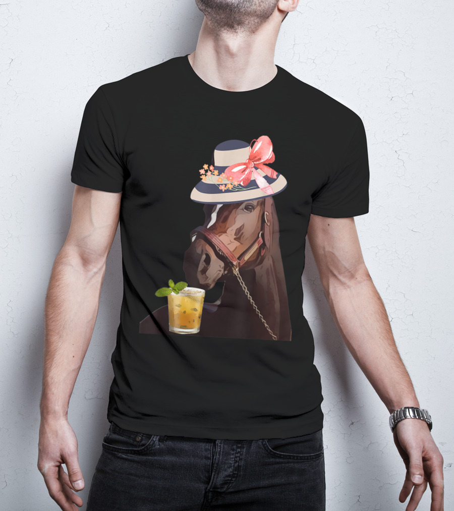 Dapper Horse With Hat And Mint Julep At Funny Derby Party T-Shirt