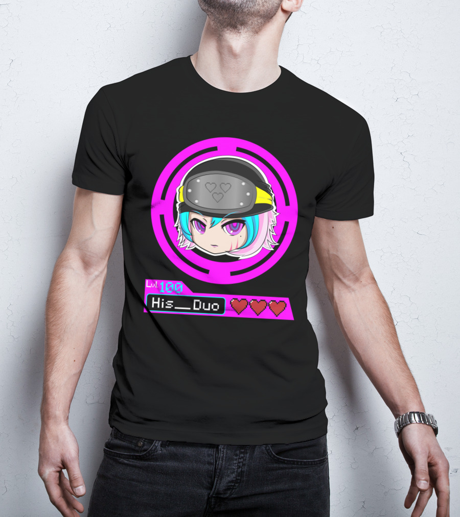 Lvl 100 His Duo Gamer Couples Hearts T-Shirt