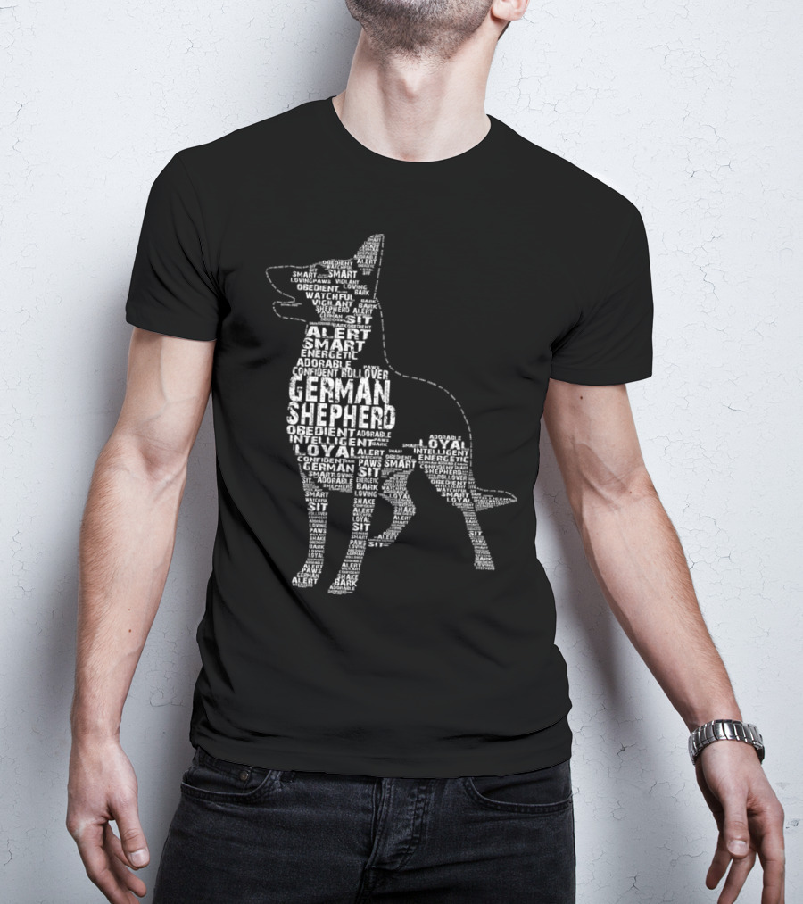 I Love My German Shepherd Dog Mom Alert Smart Loyal Obedient Energetic Confident T-Shirt