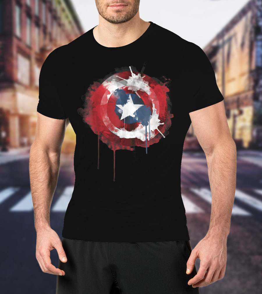 Captain America Avengers Shield Marvel Iconic Emblem T-Shirt