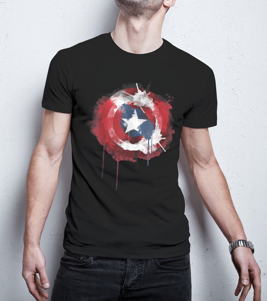 Captain America Avengers Shield Marvel Iconic Emblem T-Shirt