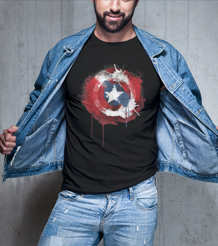 Captain America Avengers Shield Marvel Iconic Emblem T-Shirt