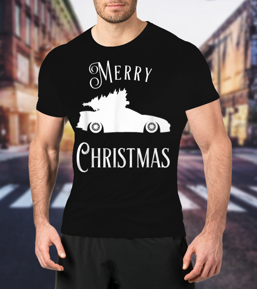 Merry Christmas Tree On Lowered Car T-Shirt