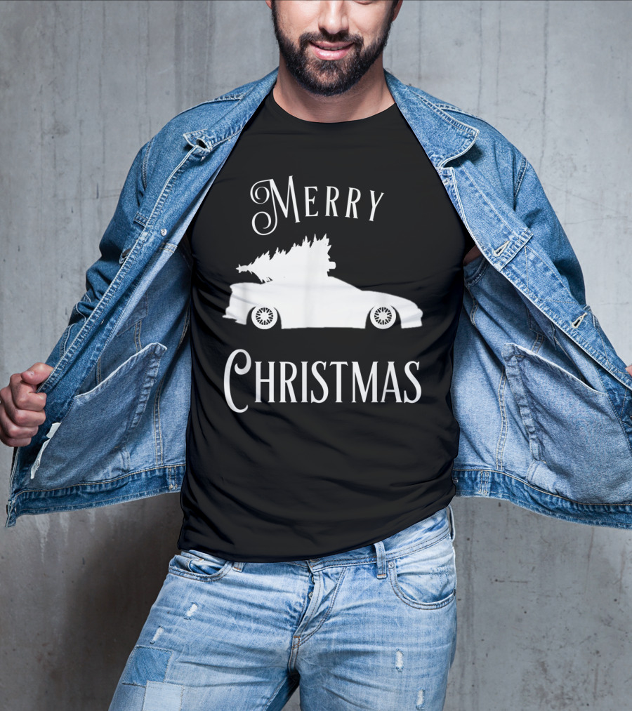 Merry Christmas Tree On Lowered Car T-Shirt