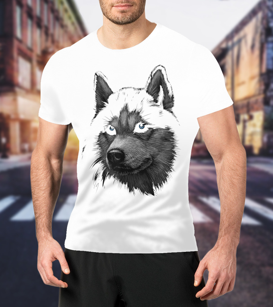 Classic Blue-Eyed Siberian Husky Lover T-Shirt